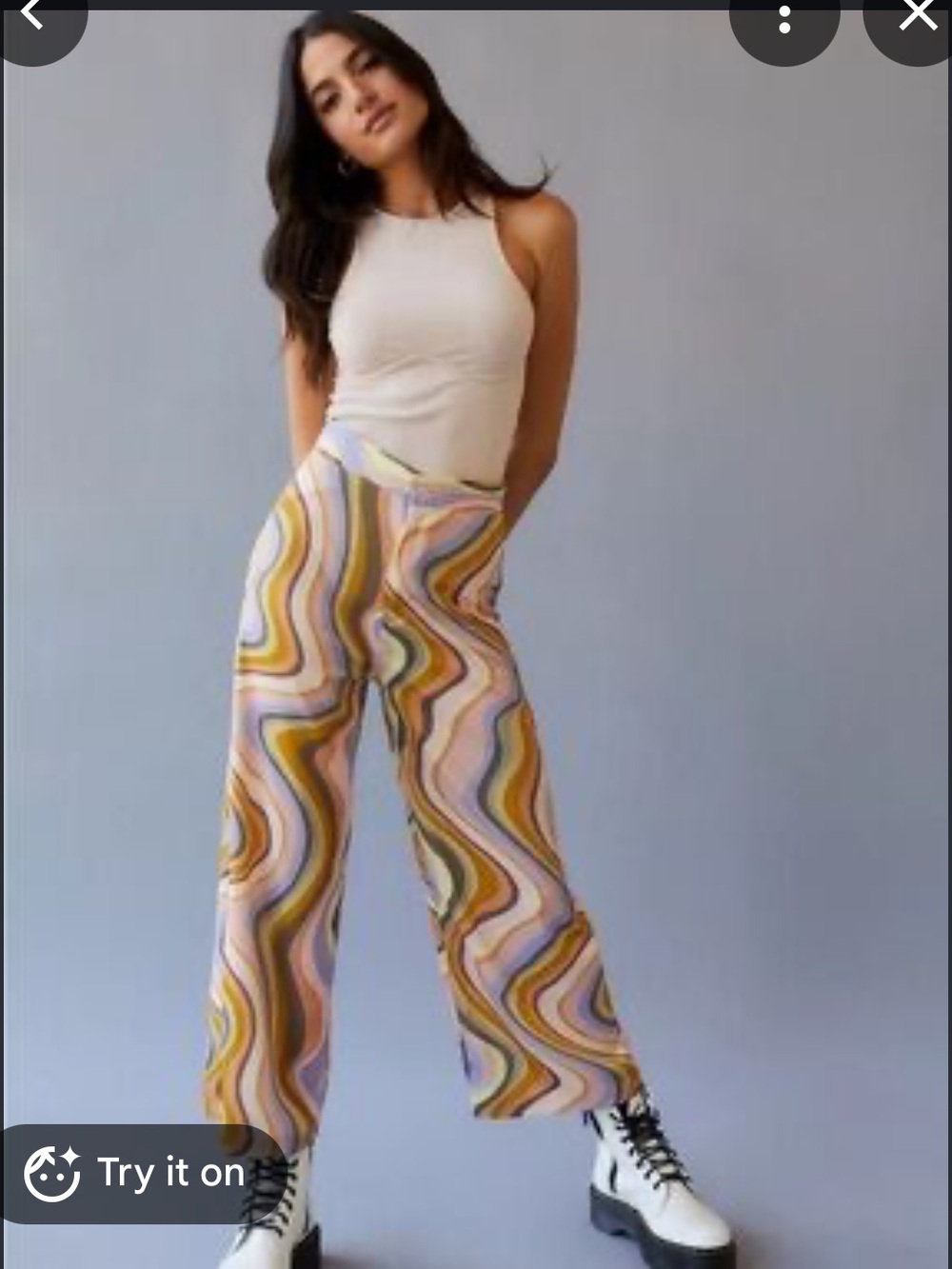 Urban Outfitters satin wide leg pant Size Medium 1970s Retro Era Psychedellic